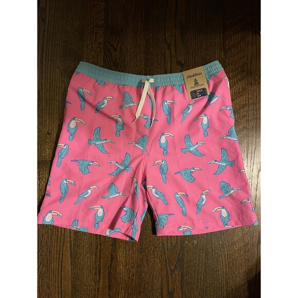 Chubbies Youth XL Swim Trunks Pink Toucan Boys Mesh Lined Shorts NWT Shorts - Picture 5 of 8